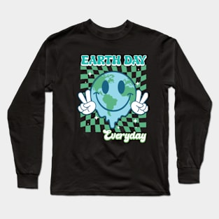 Earth Day Everyday Smile Face Hippie 54th Earth Day Anniversary Long Sleeve T-Shirt